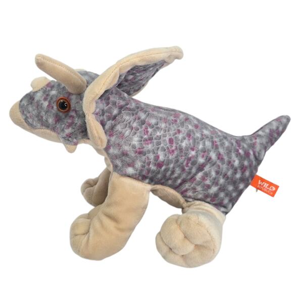 Wild Republic Triceratops Dinosaur Prehistoric Pebbled Stuffed Animal‎ Plush Toy - Picture 3 of 7